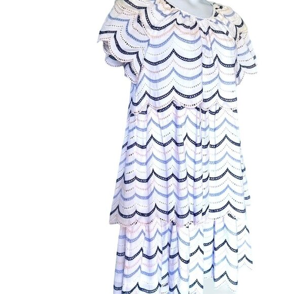 Luisa Beccaria Tiered Scalloped Dress IT 42 US 6 NWOT Milan Fashion Week - Picture 6 of 14